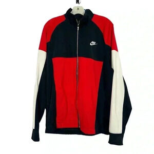 Nike Vintage Blue  Red White Colorblock Zip Up  Track Jacket Adult Size Medium